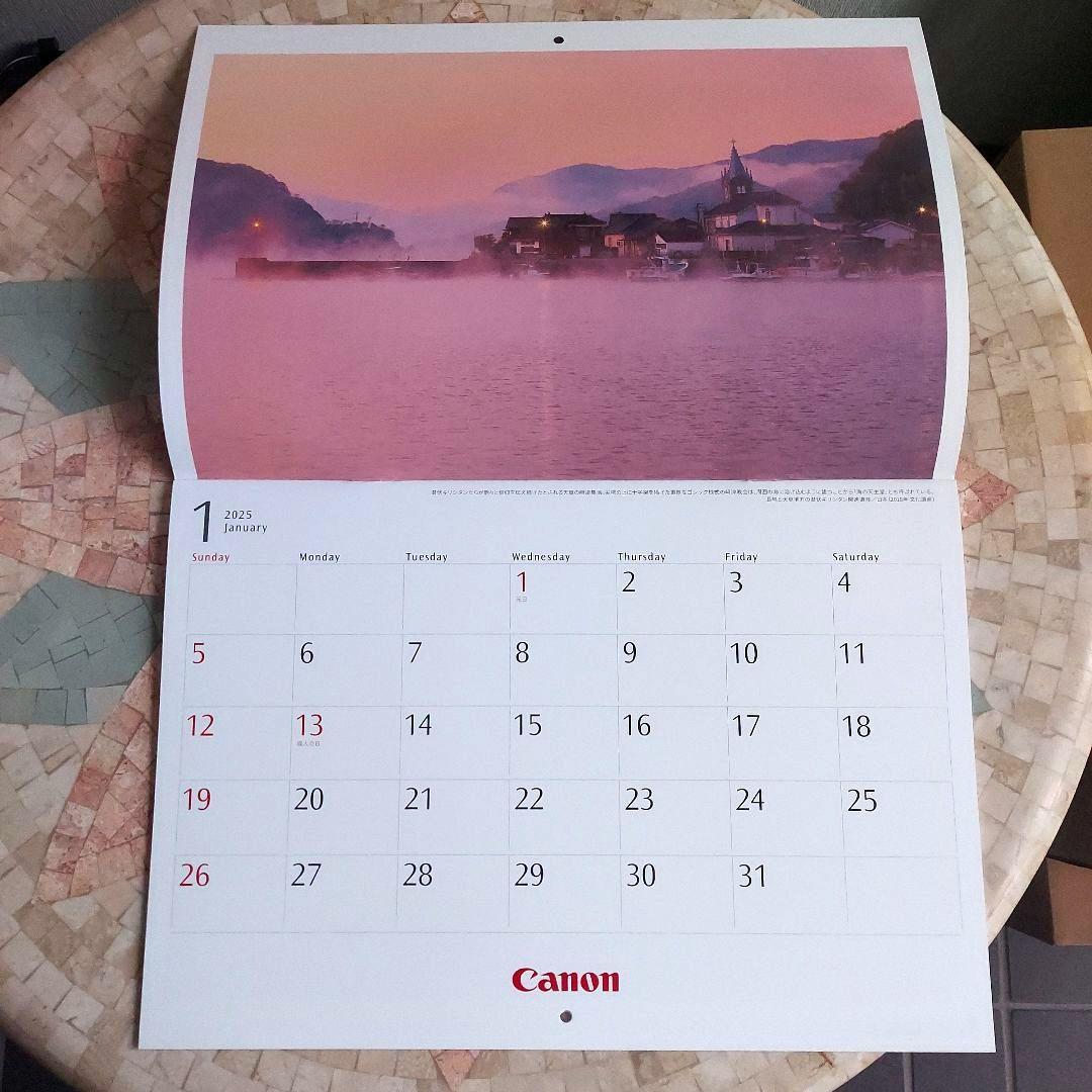 Canonキャノン壁掛けカレンダー2025年　世界遺産を訪ねて