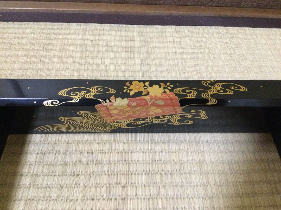 花筏蒔絵炉縁 北浜宗真作 炉道具 茶道具 供箱付 L204