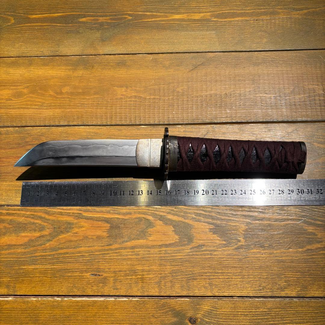 日本刀残欠クラフトナイフNo.64 最上大業物 長曽祢虎徹興里 茶黒拵