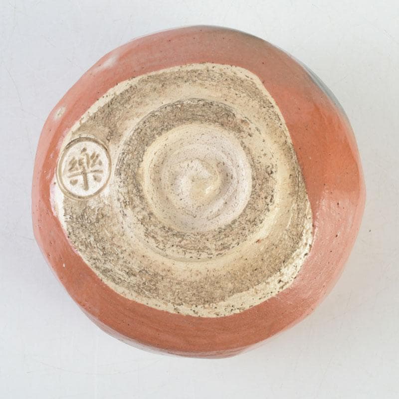 茶道具　芳幽軒　加藤石春作　赤楽茶碗　時代箱付　M　9732