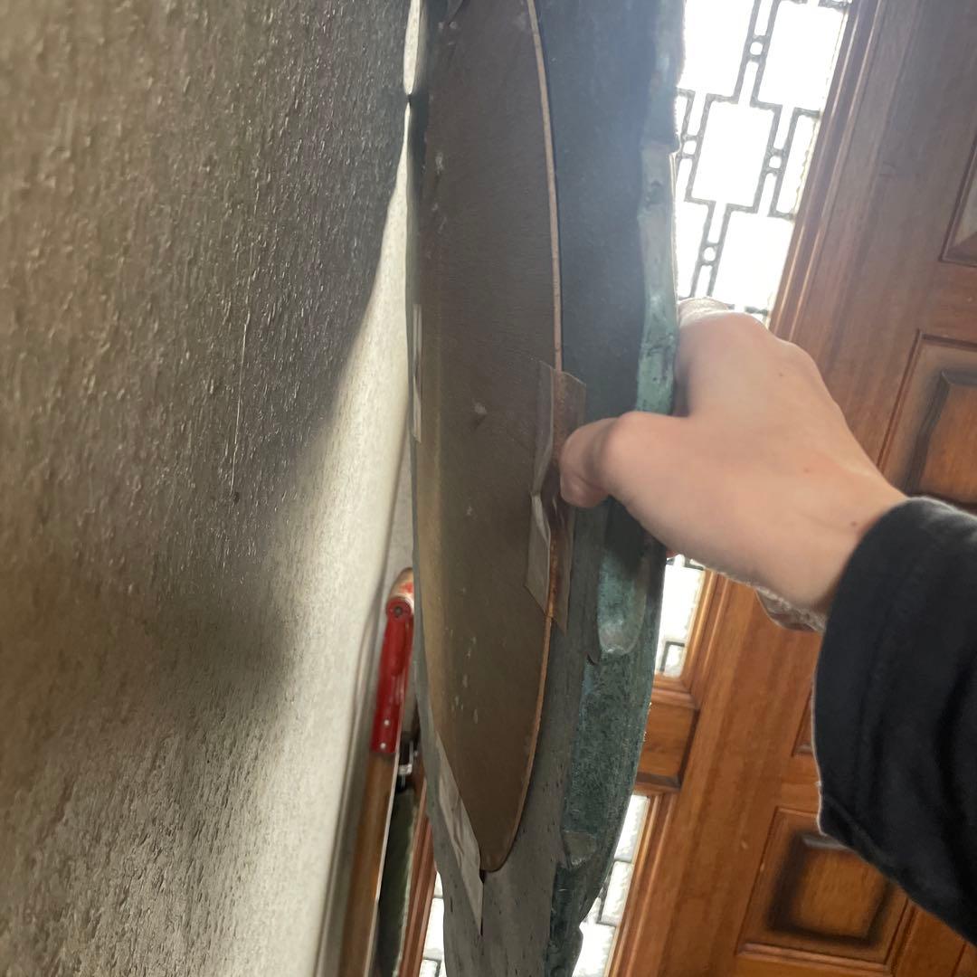 真鍮製 アンティーク オーバルミラー 姿見 骨董品