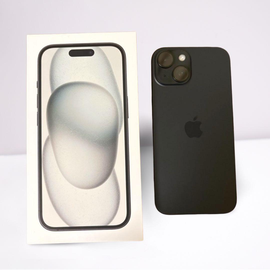 【美品】iPhone15 ブラック 128GB 箱あり SIMフリー