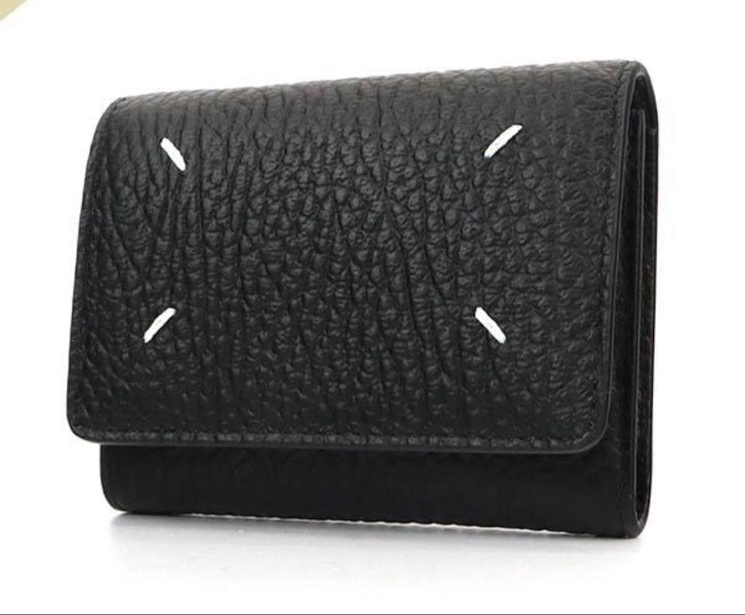 メゾンマルジェラ 三つ折り財布 レディース 黒 SA3UI0010 P4455