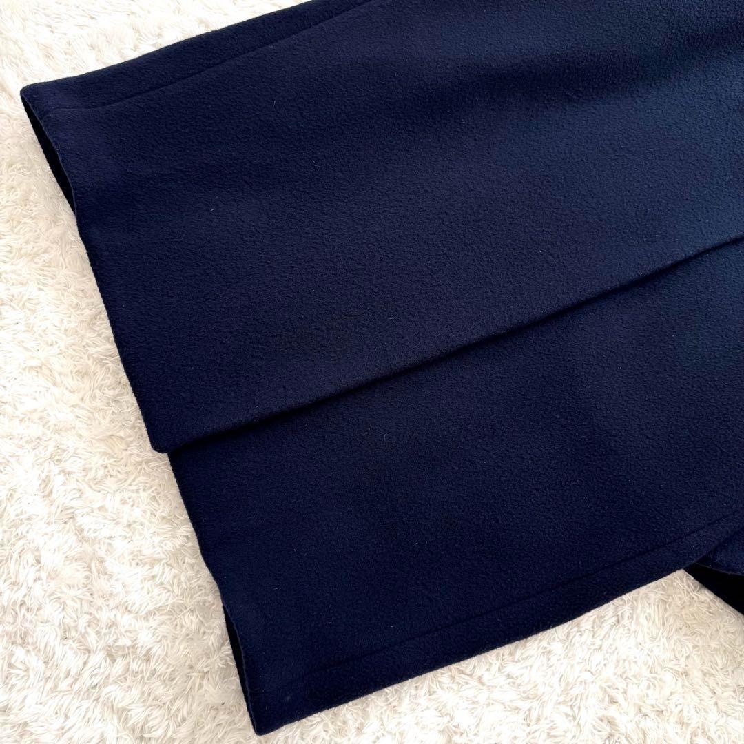 エンフォルド トップリバーチェスターコート ロング ウール ダークネイビー 36