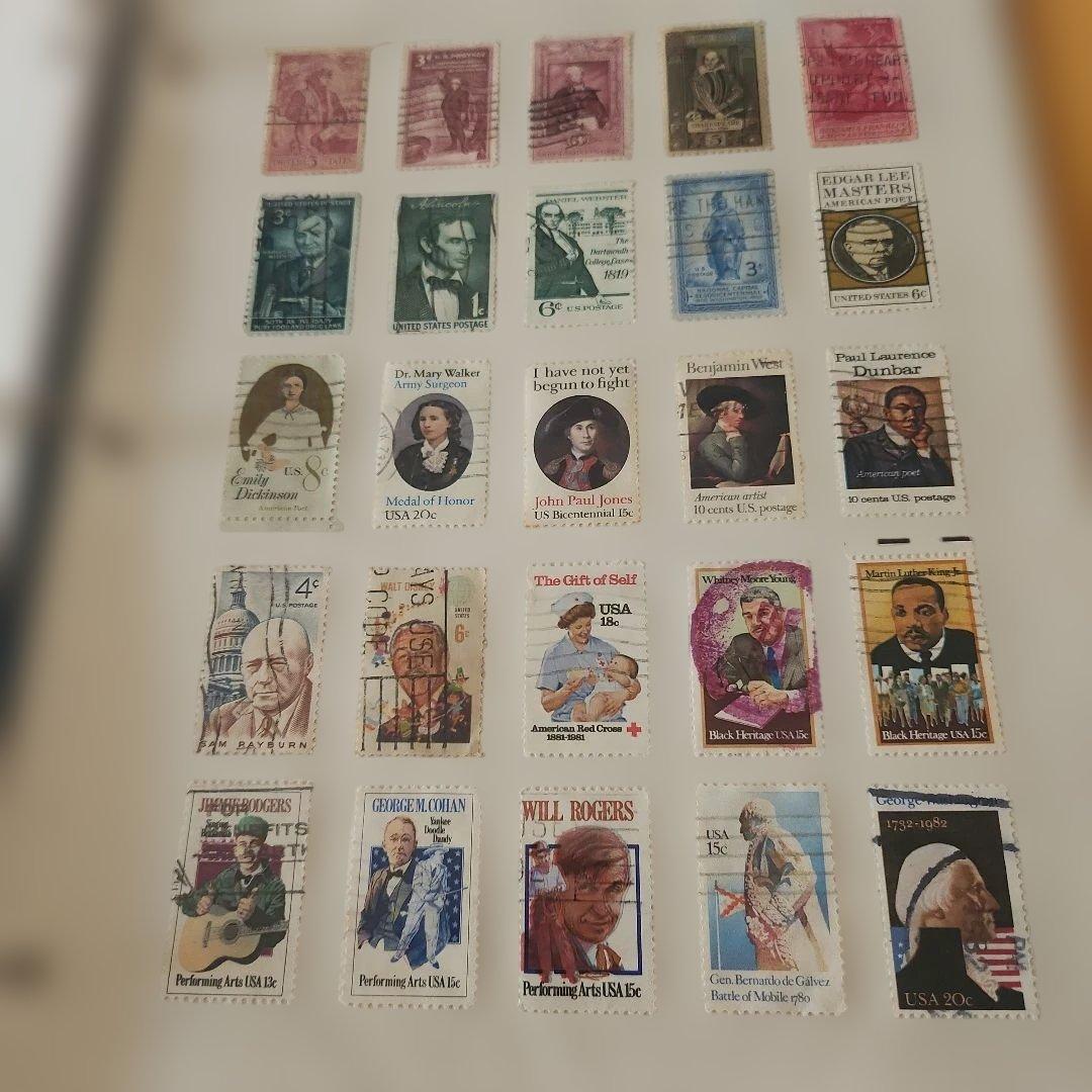 アメリカ　使用済み切手　一冊