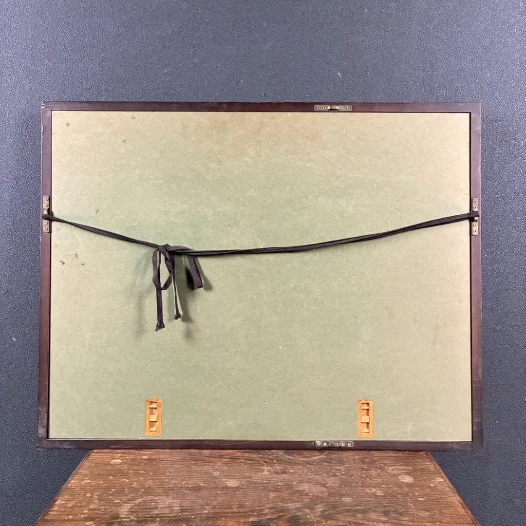 美品 井堂雅夫「三年坂の朝」木版画 直筆サイン入り 1993年 額縁入 京都