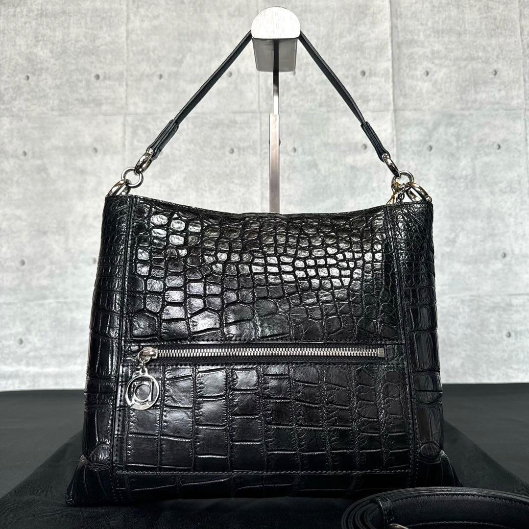 専用品BEAUGRAND JRA クロコダイル 黒 2WAYショルダーバッグ