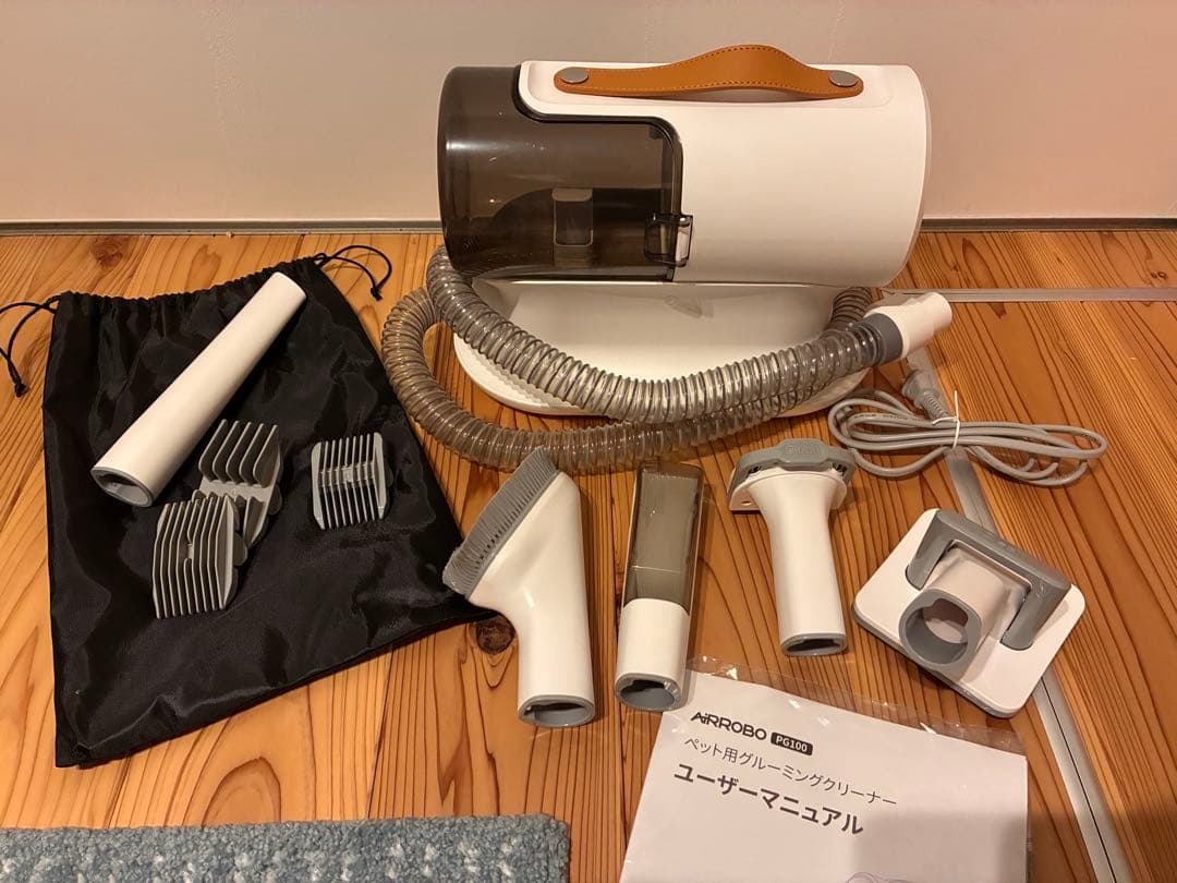 【美品】AIRROBO 犬 バリカン ペット用バリカンセット 強力吸引 2L