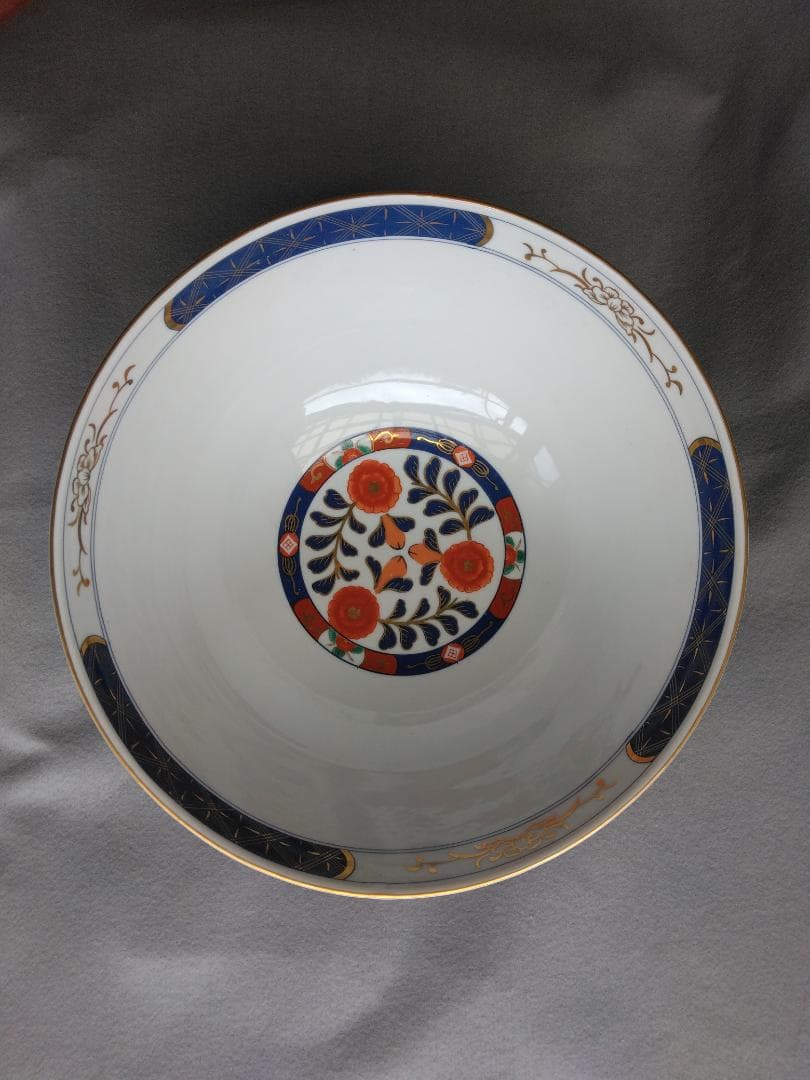 【未使用・美品】 有田焼　大鉢 庫山窯 金彩 桜・ザクロ・鳳凰