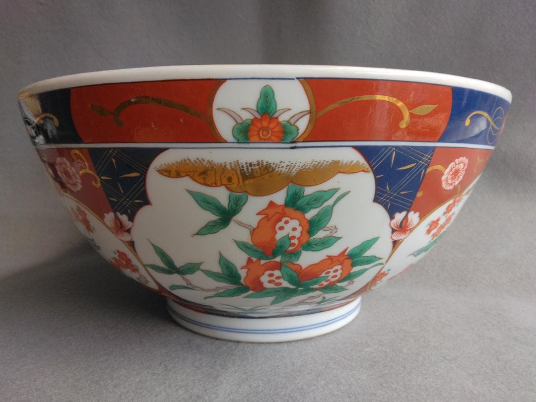 【未使用・美品】 有田焼　大鉢 庫山窯 金彩 桜・ザクロ・鳳凰