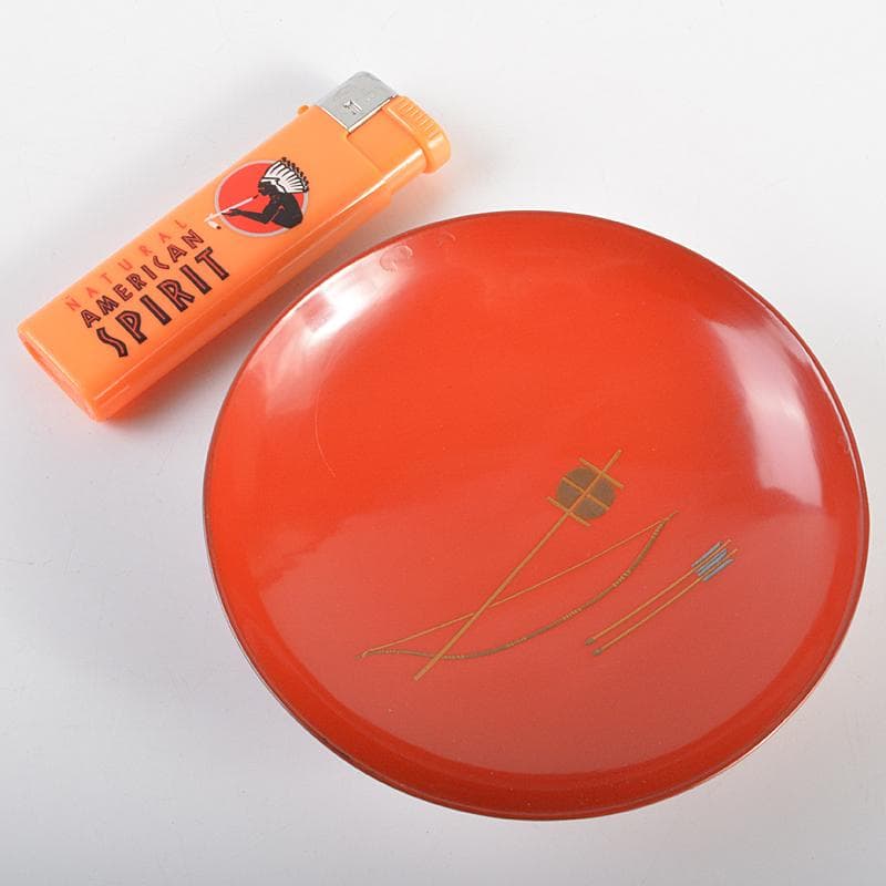 茶道具　塗師　中村宗哲作　朱塗　端午蒔絵　盃　共箱　M　R6976