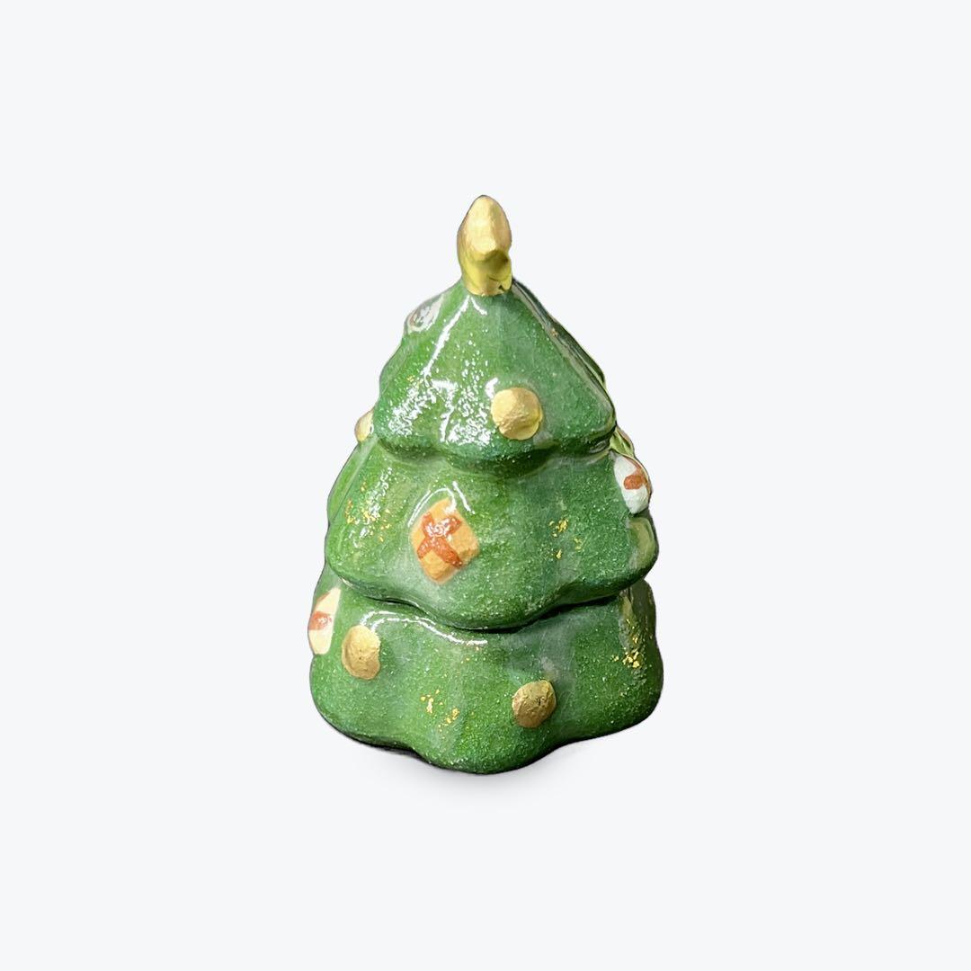 香合 クリスマスツリー　茶道具　楽入