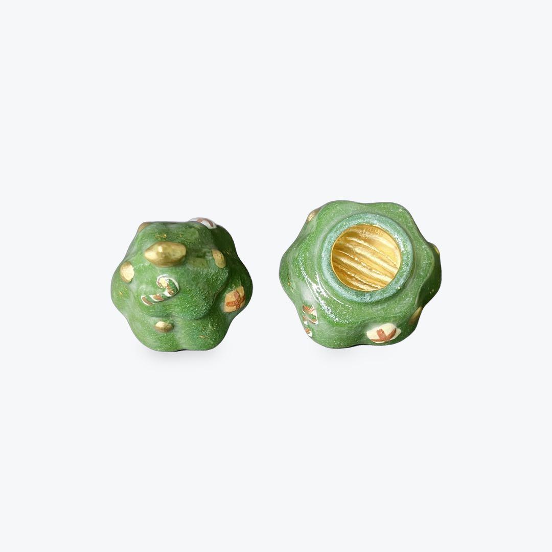 香合 クリスマスツリー　茶道具　楽入