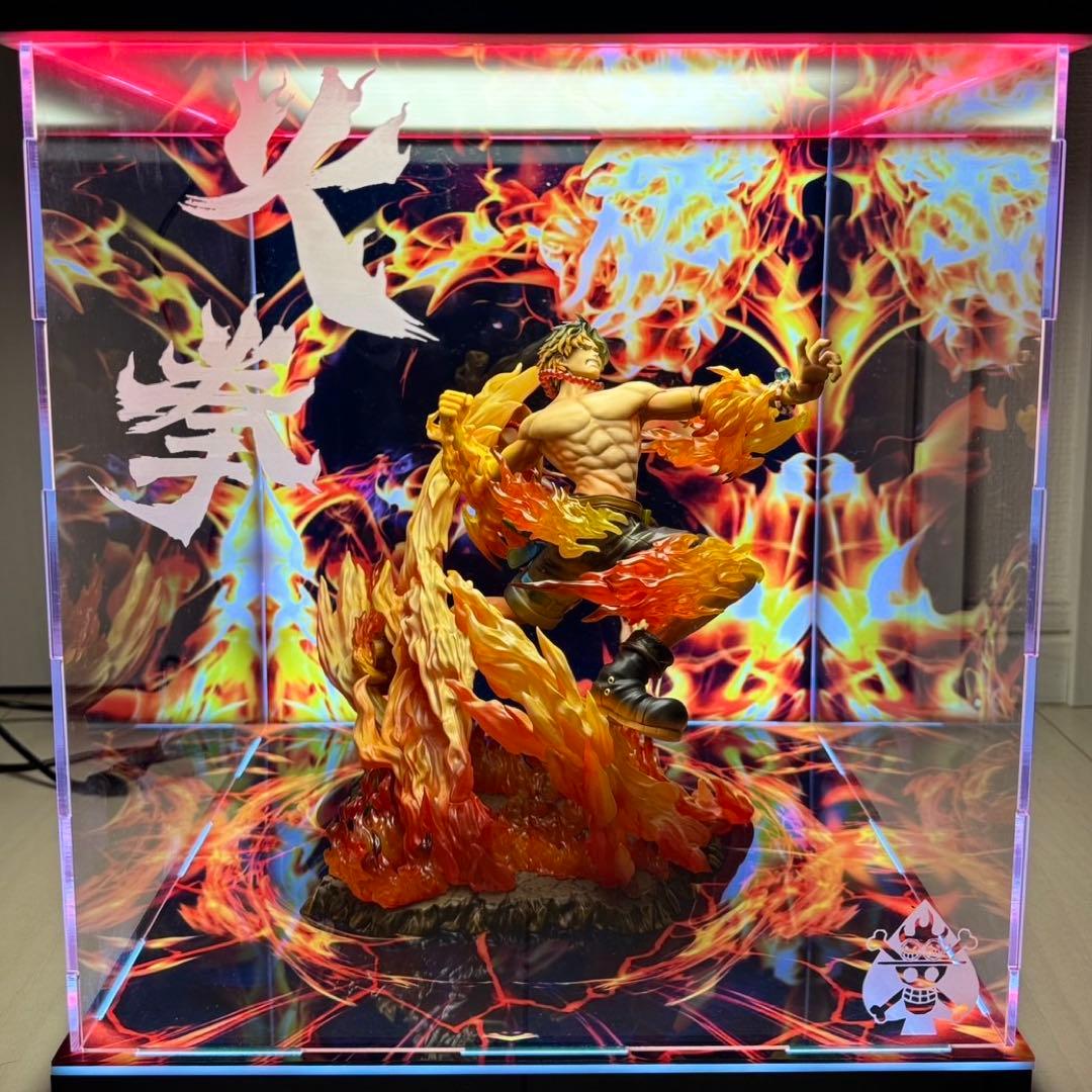 POP MAXIMUM ワンピース フィギュア エース 火拳 LEDケース付き