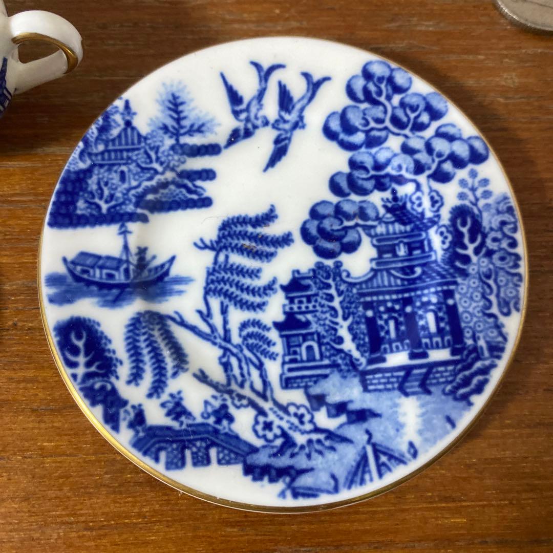 コールポート ブルー　ウィロー ミニチュア　コーヒーセット