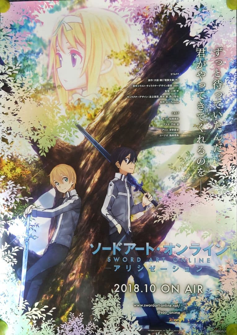 【非売品】ソードアート・オンライン アリシゼーション 告知ポスター 2枚組 ❌傷