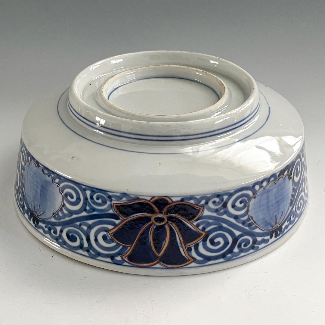 初荷 古伊万里 染付錦 山水文鉢 SN10