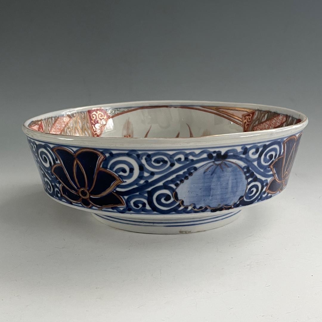 初荷 古伊万里 染付錦 山水文鉢 SN10