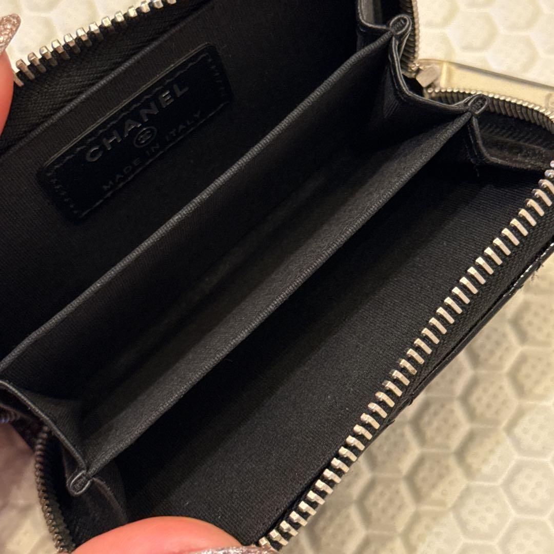 CHANEL パテント ラムスキン ケース　ブラック