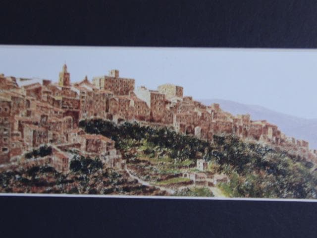 塚越仁慈、【山頂の集落】、希少な画集より、状態良好、新品高級額装付