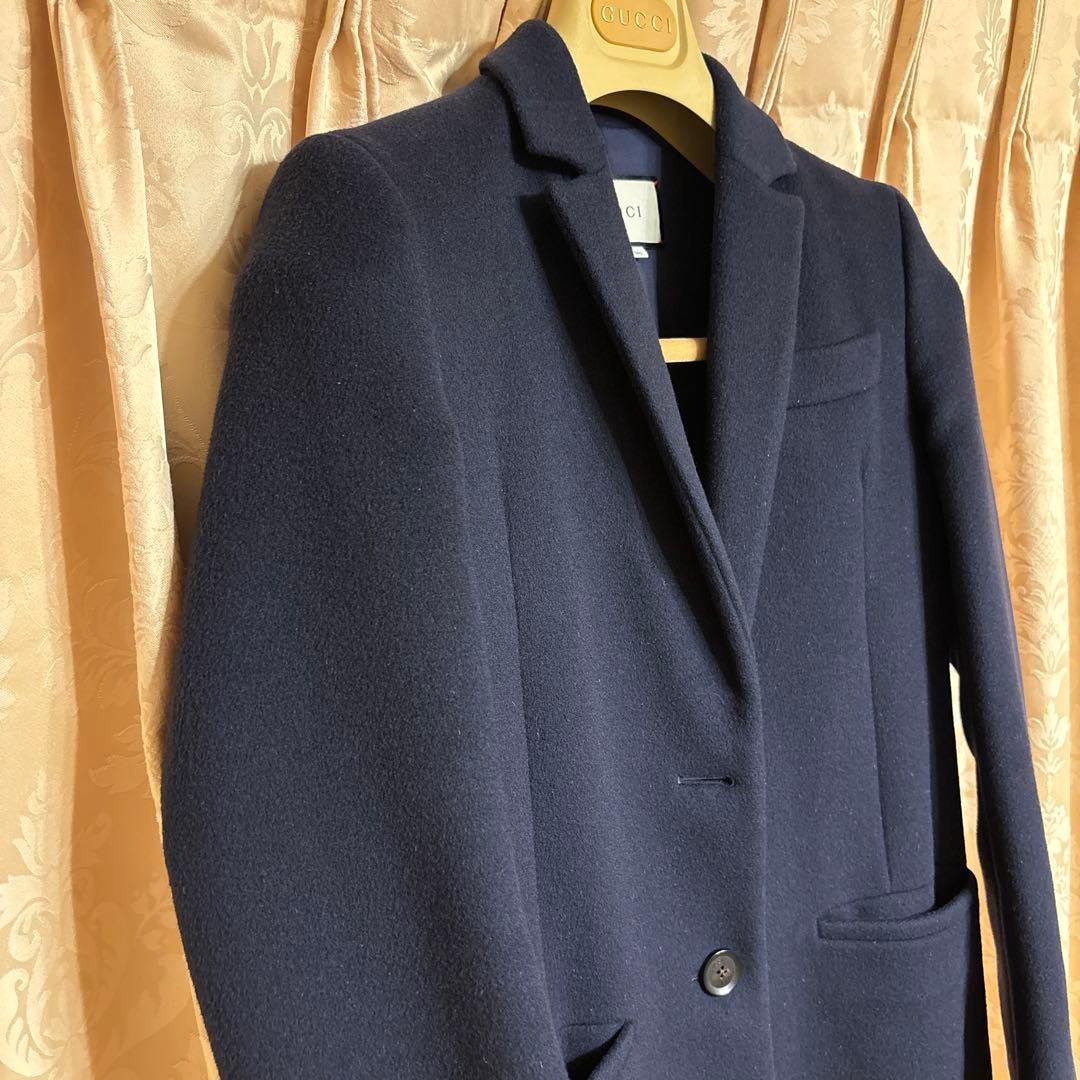 年末セール‼️美品 グッチ チェスターコート 38 ネイビー