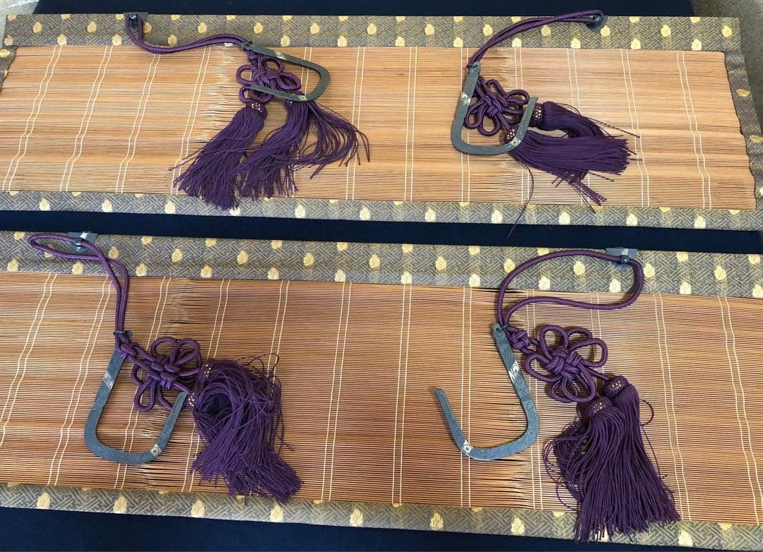 割引❗️御座敷簾 御簾 大小各2枚計4枚組 木箱　250725F1