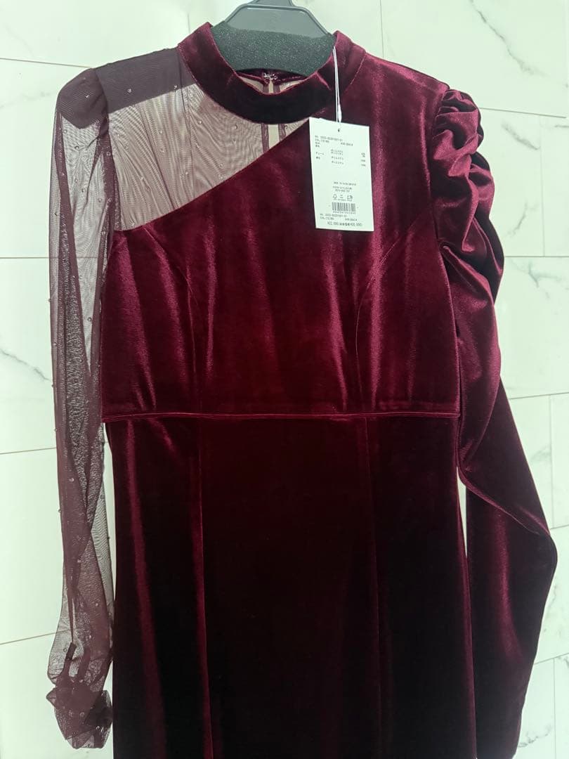 MERCURYDUO ベロアカットアウトワンピース ドレス 新品タグ付き