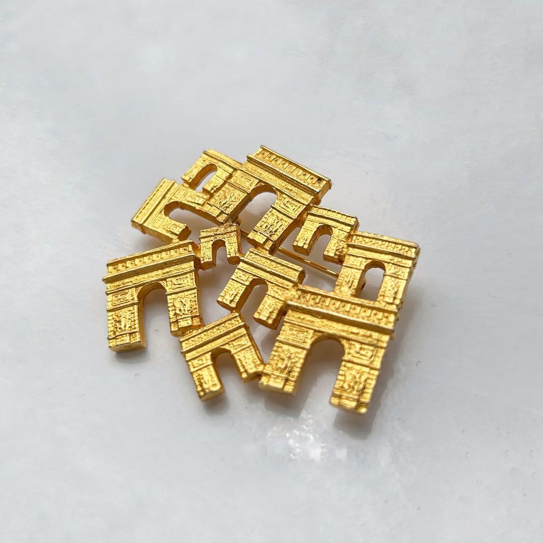 【超希少・美品】CELINE 凱旋門 ブローチ ヴィンテージ ゴールド