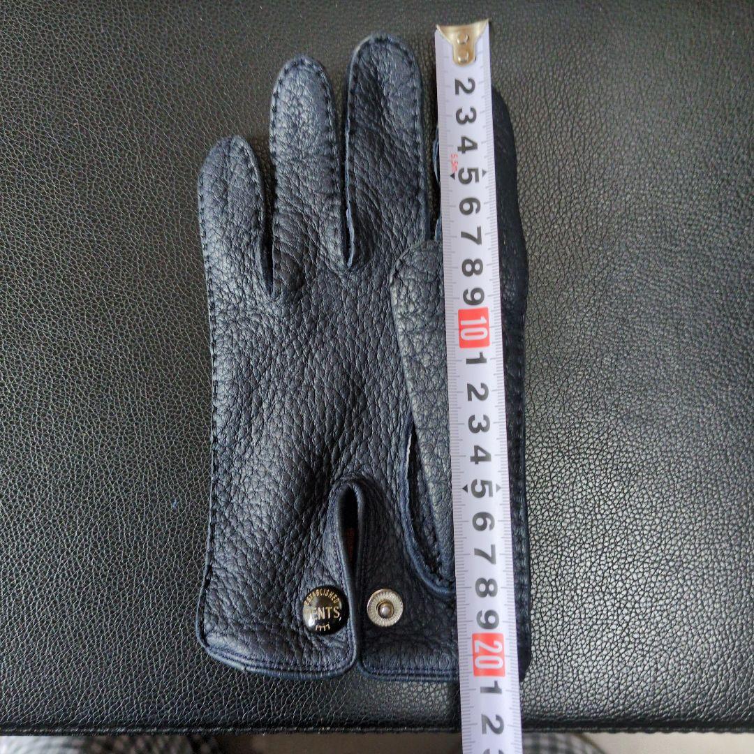 小物 DENTS MEN'S LEATHER GLOVE PECCARY NAVY