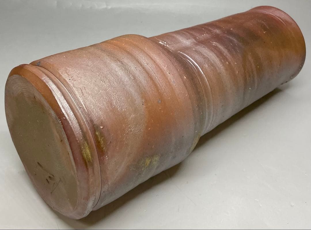 人間国宝　藤原雄　備前花入　備前焼　共箱　共布 　S013