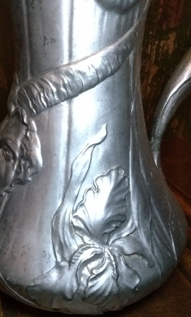 特大アンティーク 悪魔の水差し 花瓶 壺 カラフェアール・ヌーヴォー ロココ