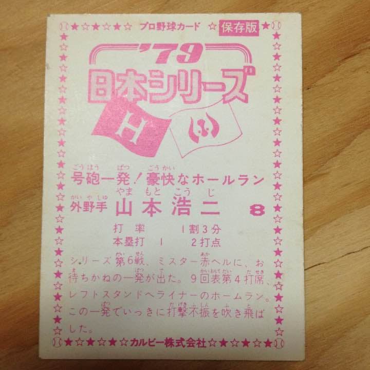 プロ野球カード保存版 79年日本シリーズ 山本浩二さん