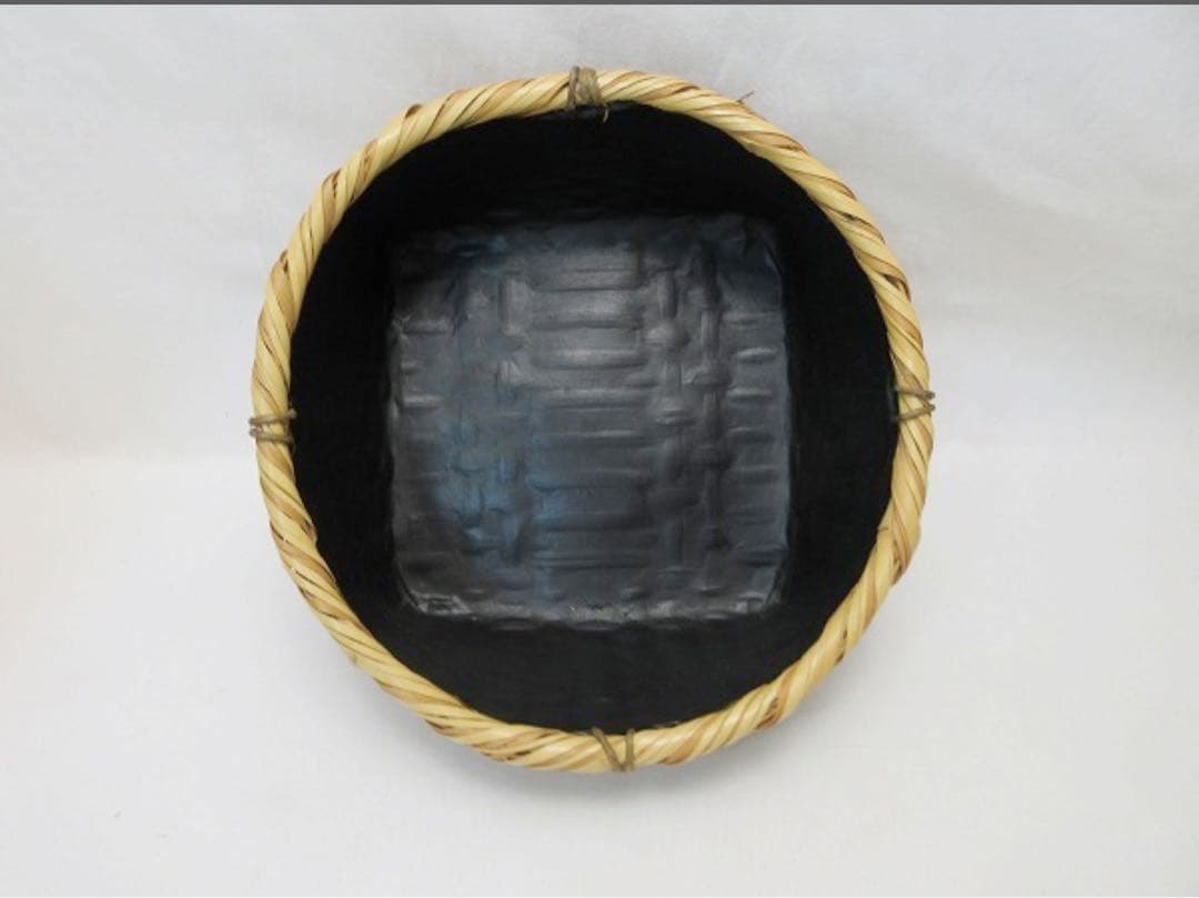 未使用 茶道具 竹宝斎造 惺斎好写 鰯籠炭斗 竹炭斗 刻印 紙箱