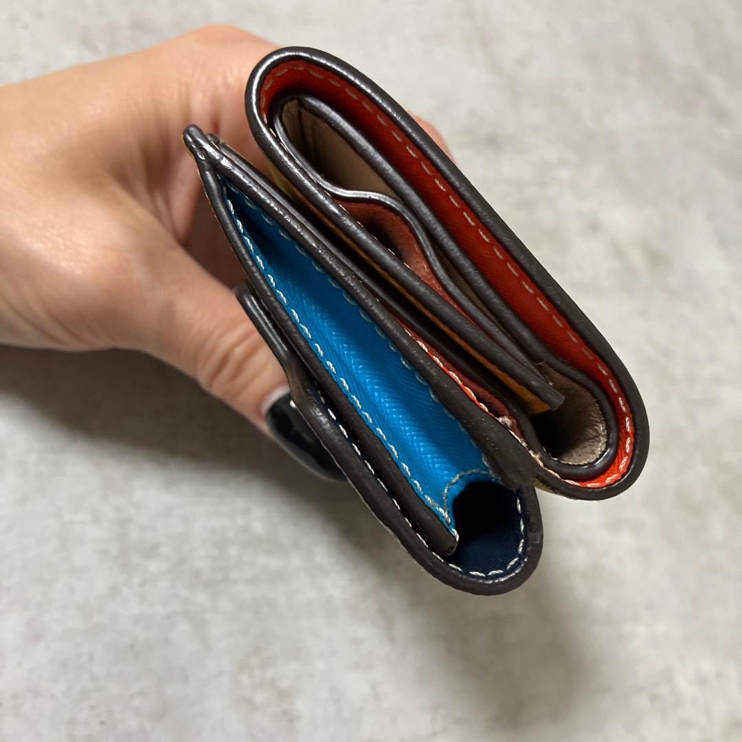 MARNI 三つ折り財布 ネイビー/イエロー