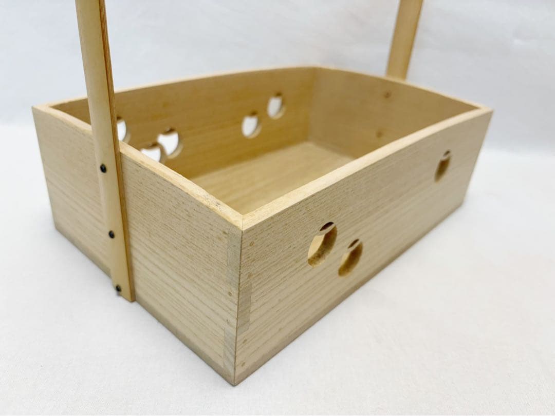 ほぼ未使用 茶道具 桐 一燈好写 つぼつぼ透かし 手持ち莨盆 喫煙具 木工芸