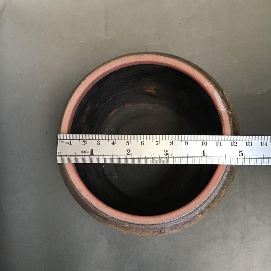 木製漆塗り彫刻蓋付き陶器　古常滑焼　茶道具　水指　骨董品　アンティーク