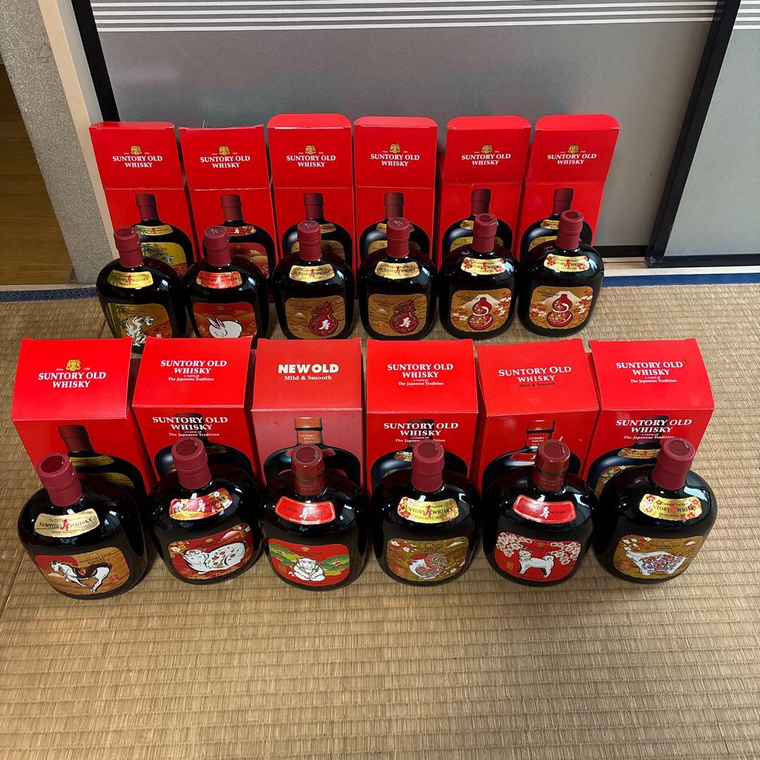 SUNTORY OLD WHISKY 干支デザイン12本セット +空箱7個おまけ