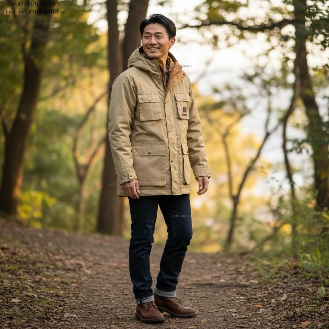 PAPAS PLUS 現行 ドライタッチ 3WAYアノラックフーデッドジャケット