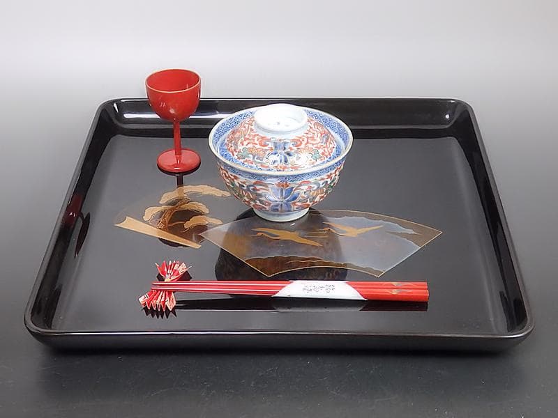 古伊万里　色絵　花唐草に鳳凰の図　蓋茶碗　２客C239A-B -BDg