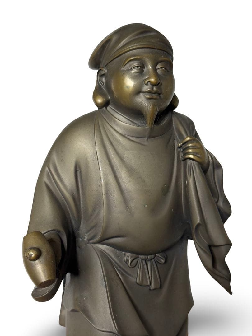 高村光雲作？　ブロンズ立像 笑顔の恵比寿像