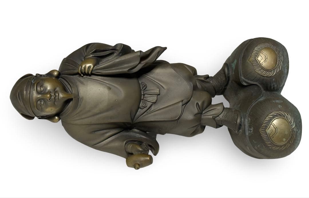 高村光雲作？　ブロンズ立像 笑顔の恵比寿像