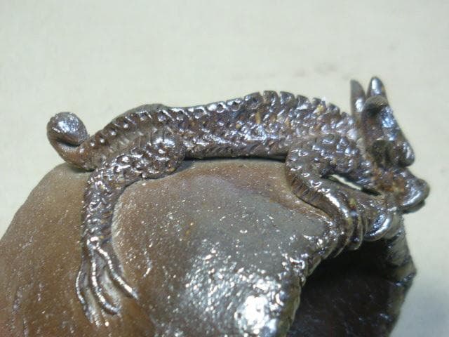 備前焼　龍巻ぐい呑　酒呑　煎茶碗に！細密龍細工