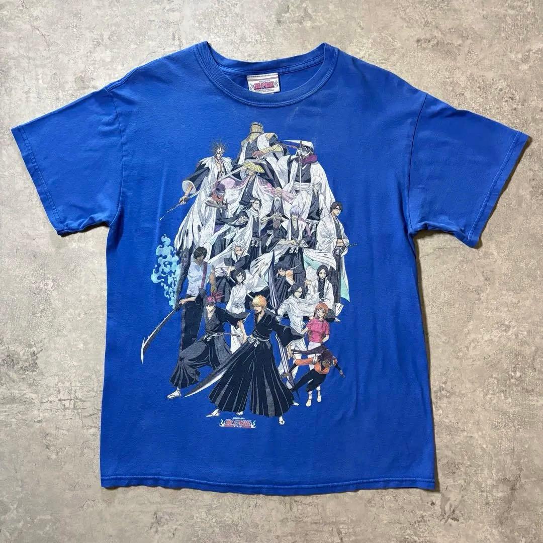 最高峰 00s BLEACH ブリーチ Tシャツ 護廷十三隊 ブルー M アニメ