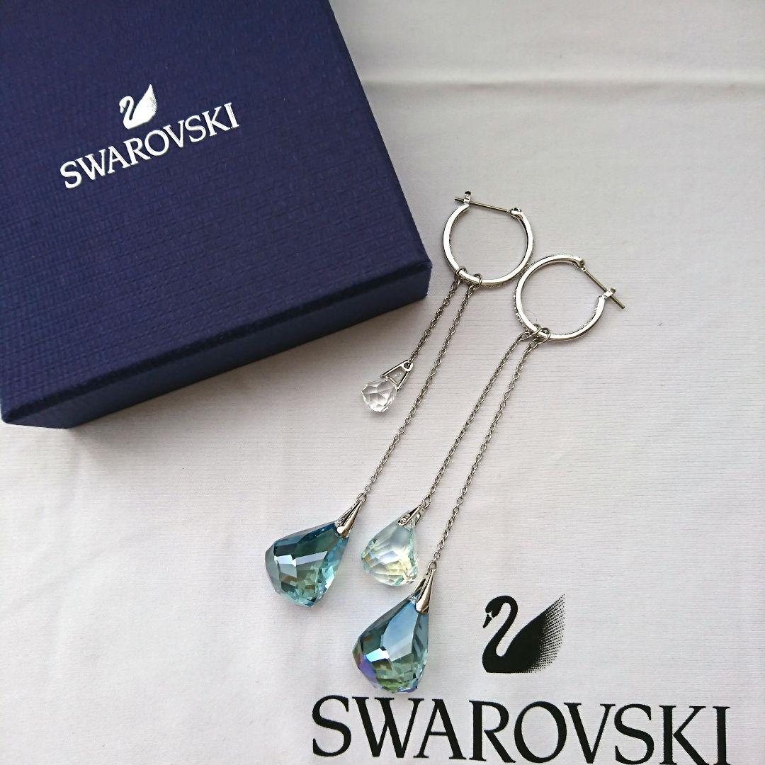 v*v様 購入に責任の持てる方のみSwarovski フープ ドロップアシンメト