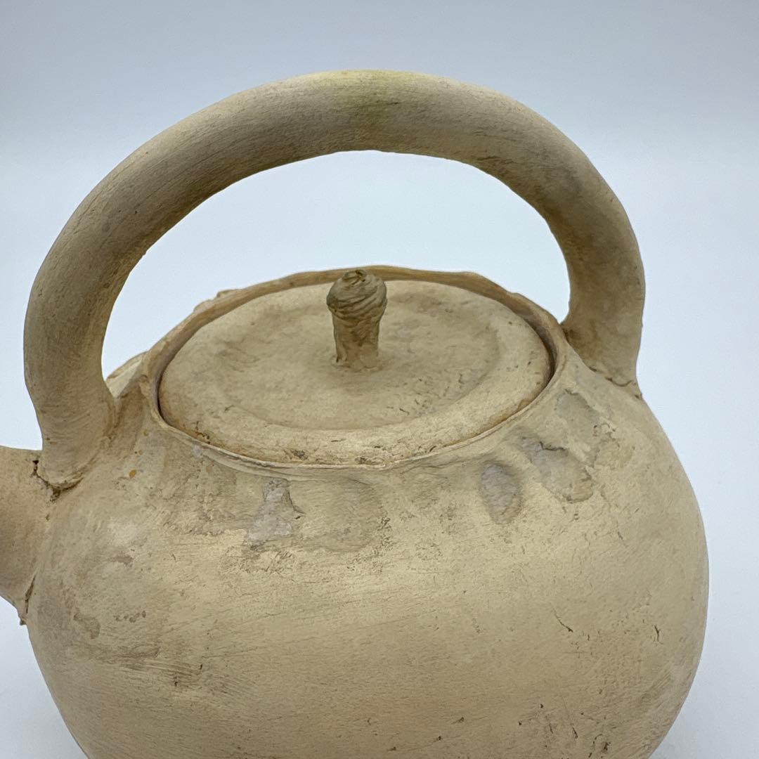 二六焼　佐々木二六　山水彫　急須