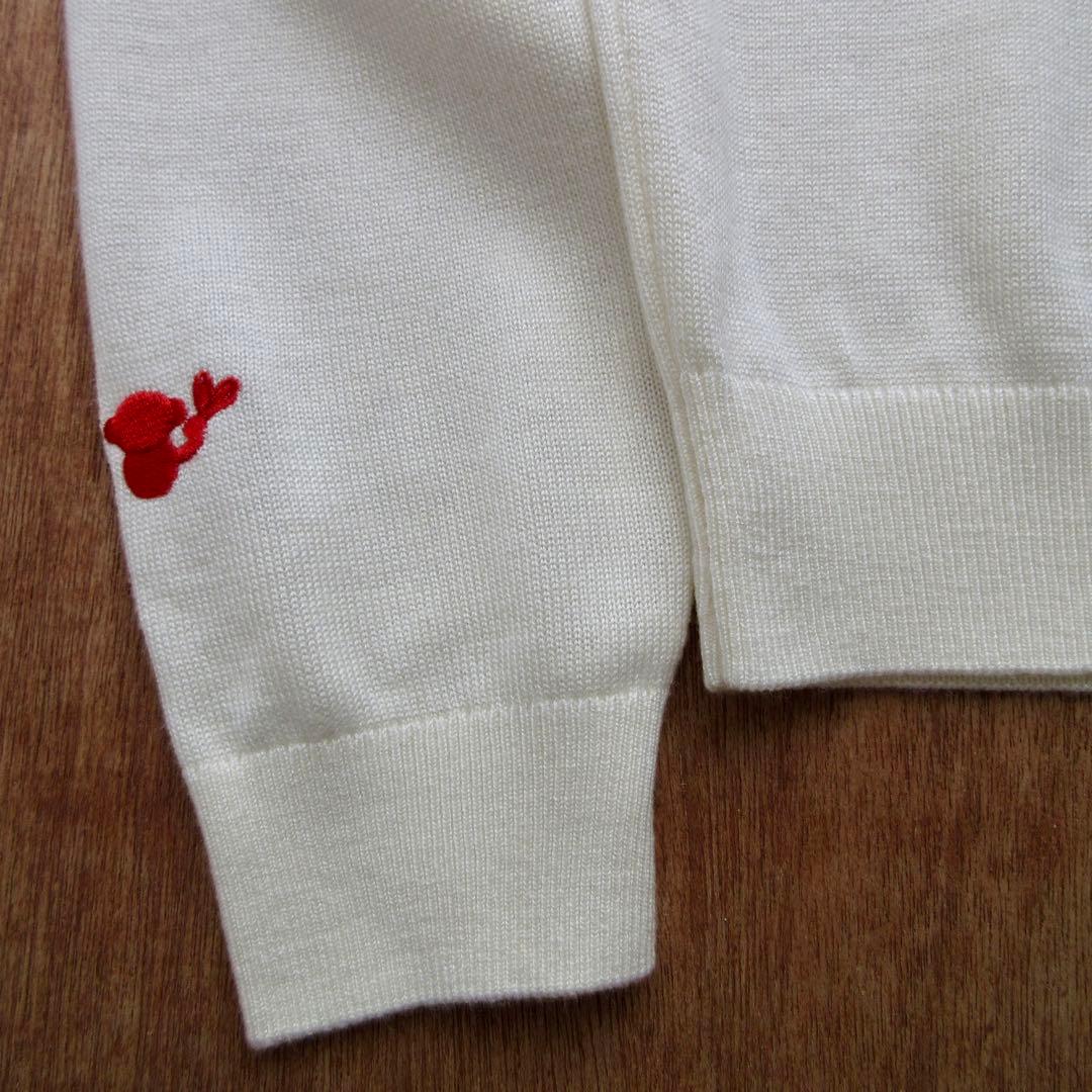 and per se アンパスィ アンパンジー刺繍 ウール混クルーネックニット