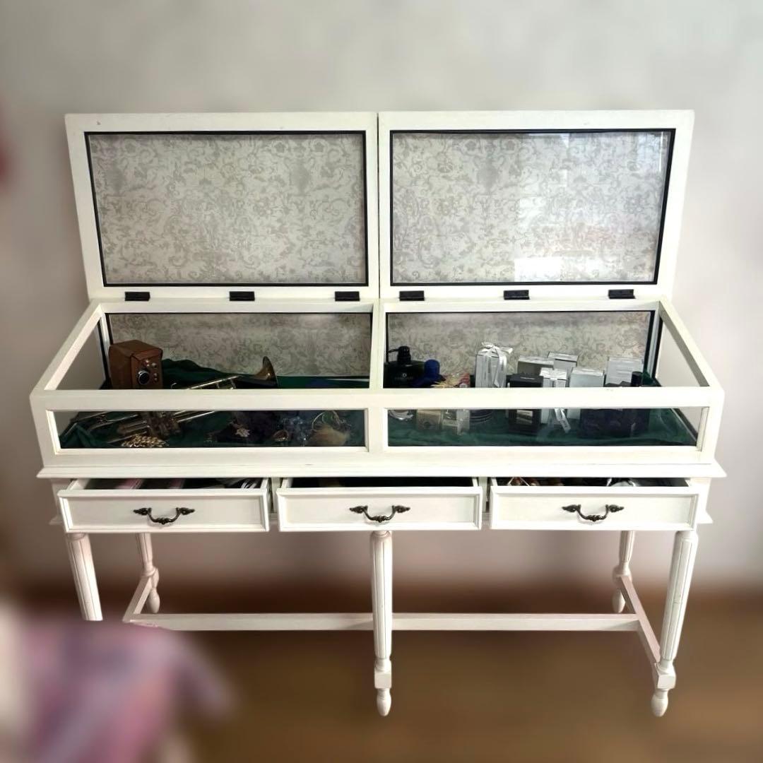 ホワイト 飾り棚 ガラスケース ディスプレイ