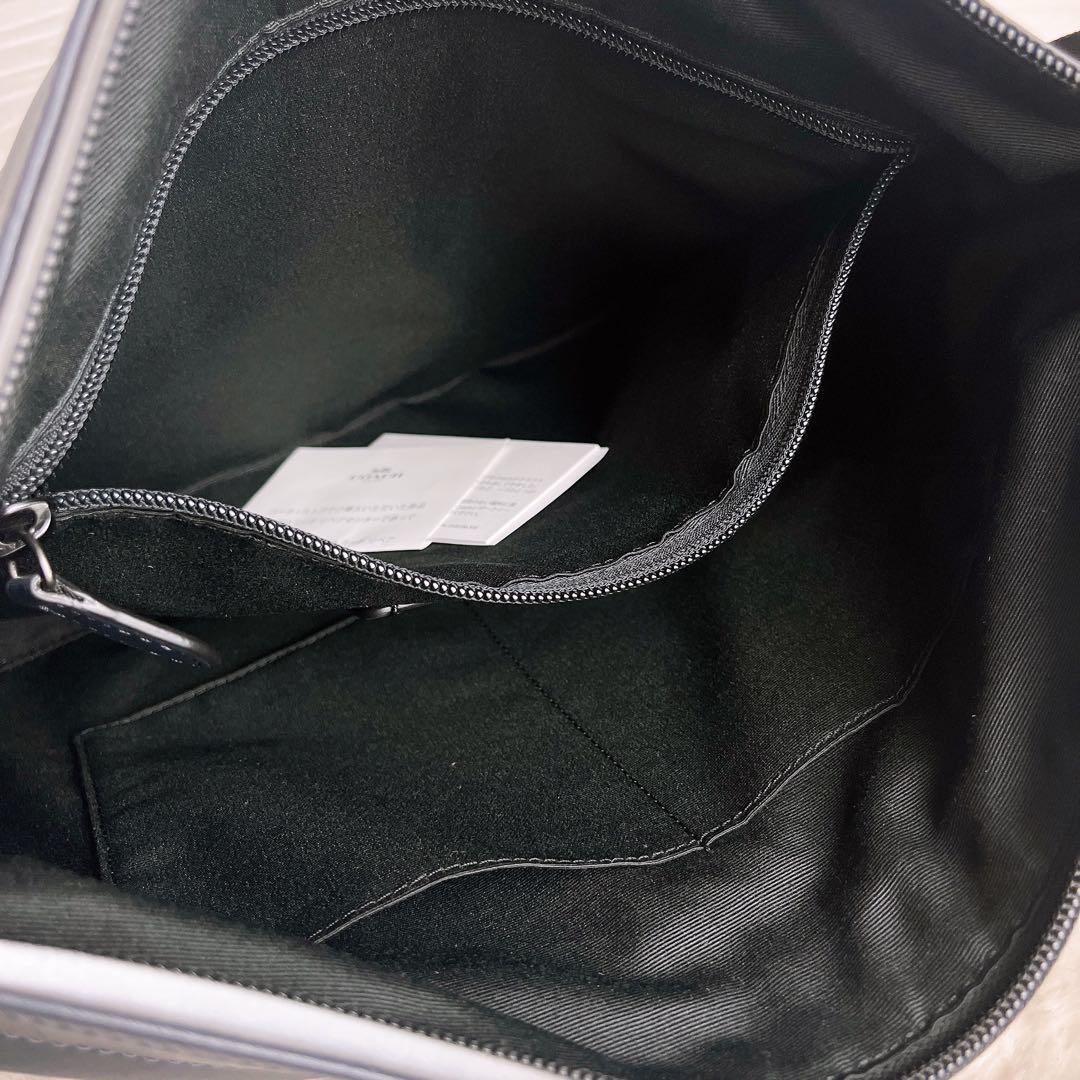 極美品☆COACHコーチ ショルダーバッグ レザー ネイビー ビジネス