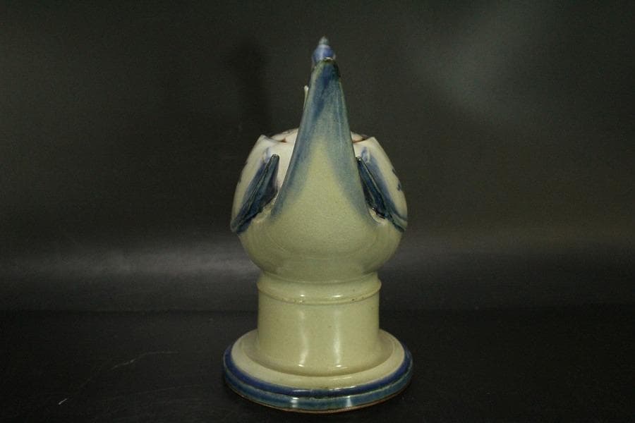 古清水 粟田焼 仁清写 鳳凰 香炉 25cmx11cm(LC639)