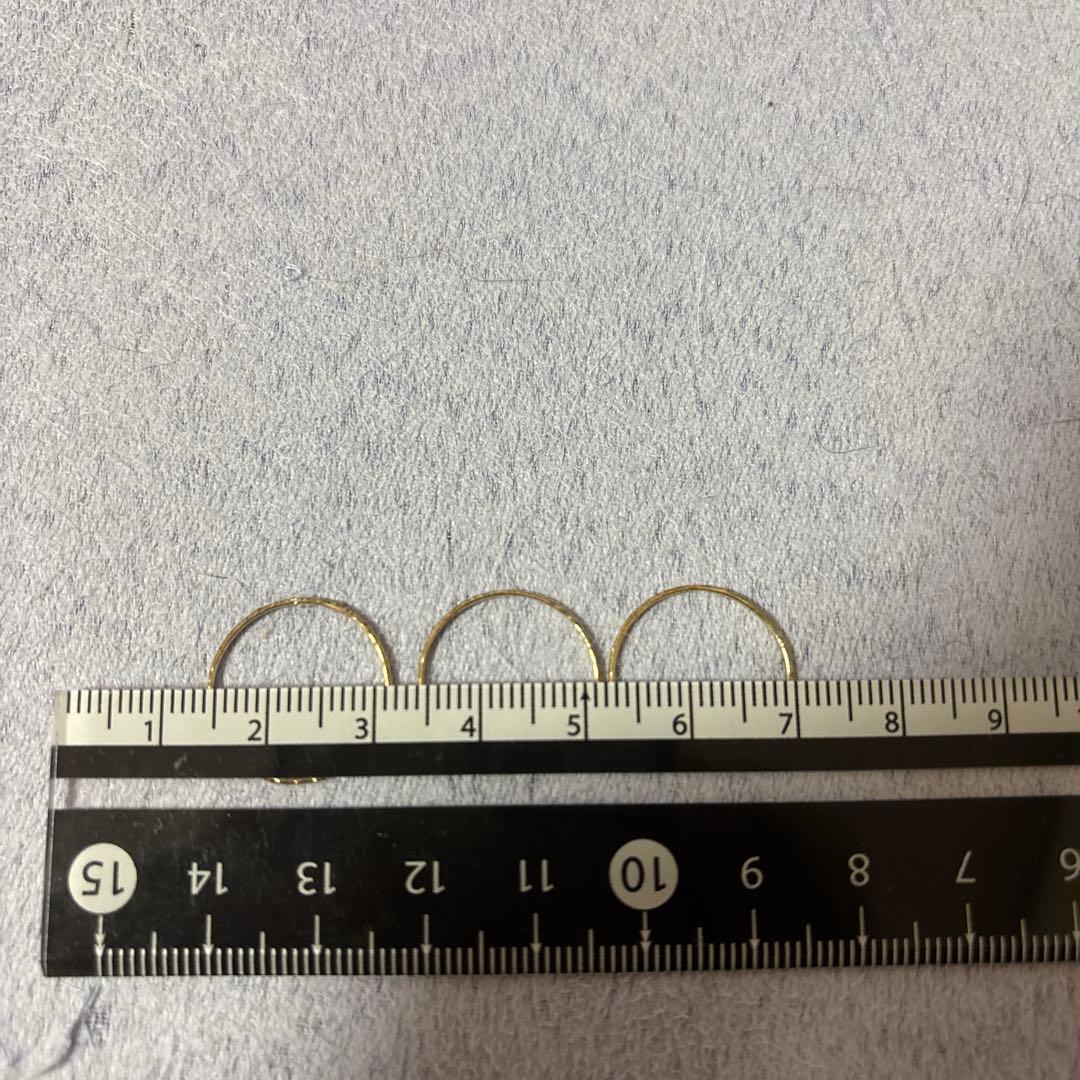 Lilas テクスチャー3本リング K10 10号 ゴールド 地金　刻印